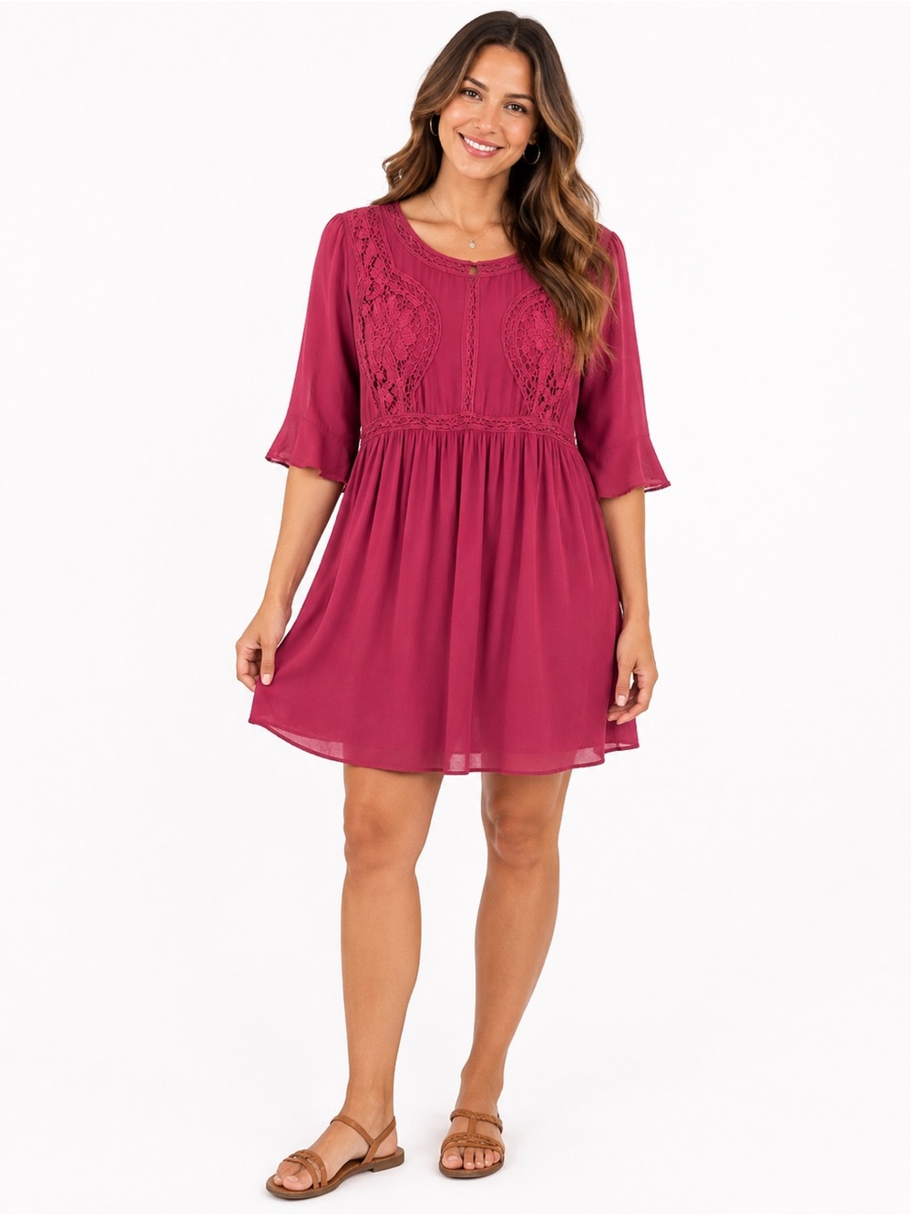 Jodifl‎ 3/4 sleeve dress, Size Large